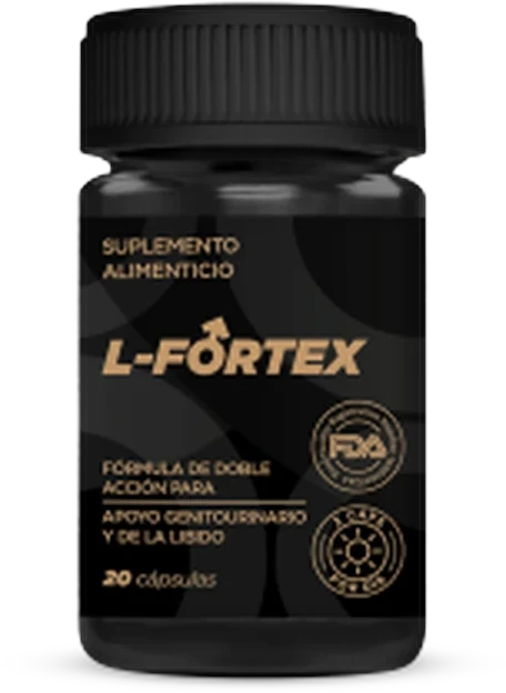 Frasco de L-Fortex, cápsulas con saw palmetto y zinc para el apoyo de la próstata